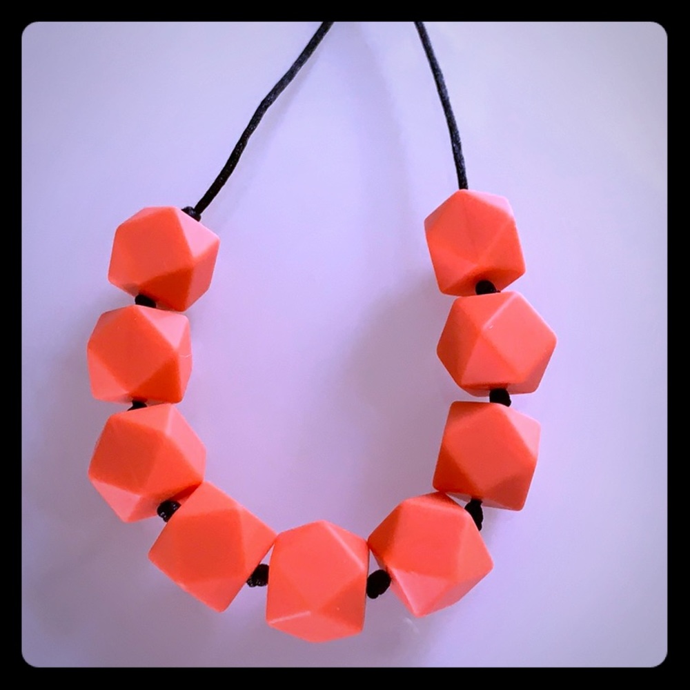Brand new silicone beads necklace - Orange